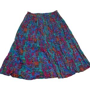 Passports‎ of Pier 1 Imports Women's Vintage Retro Colorful Cotton Maxi Skirt